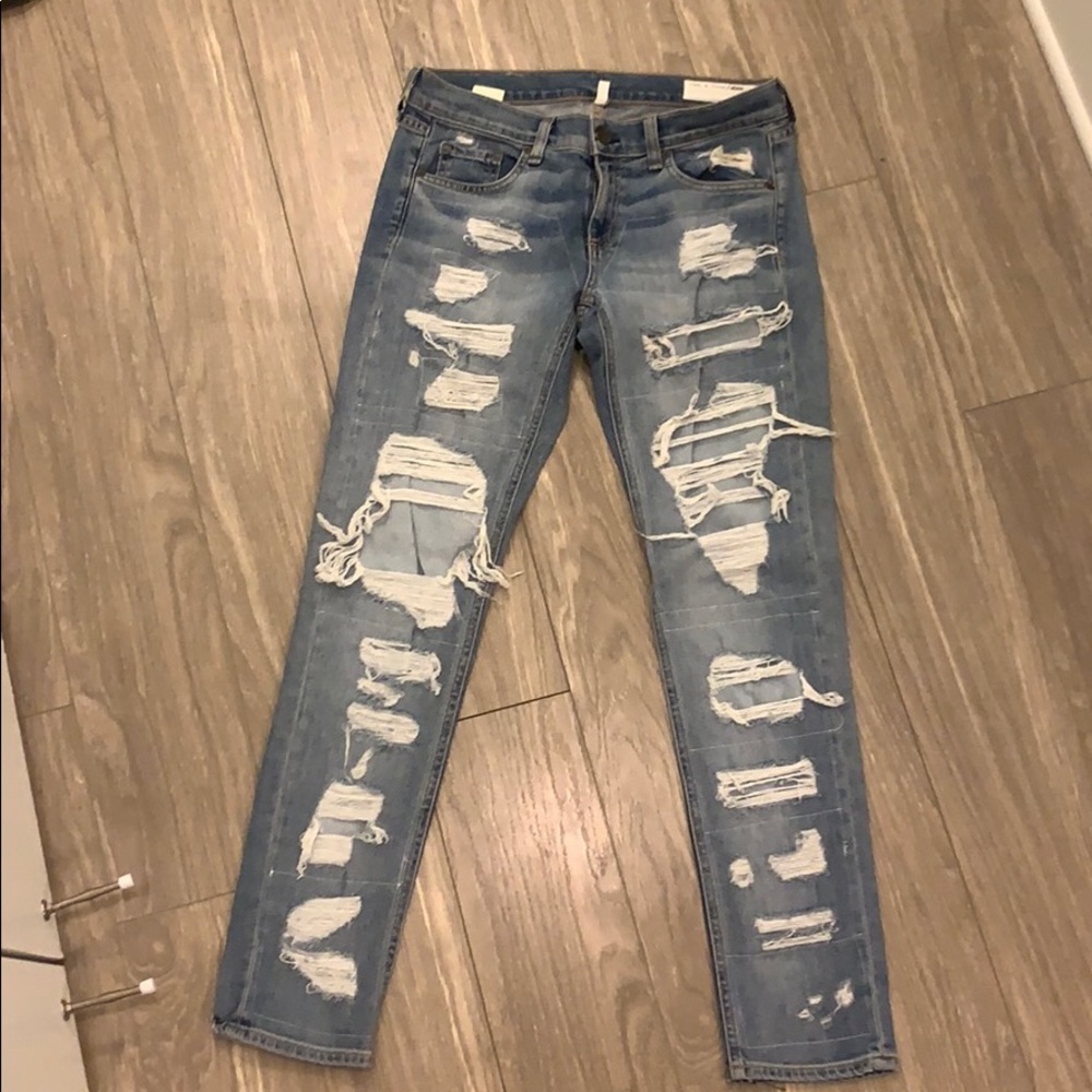 distressed boyfriend jeans